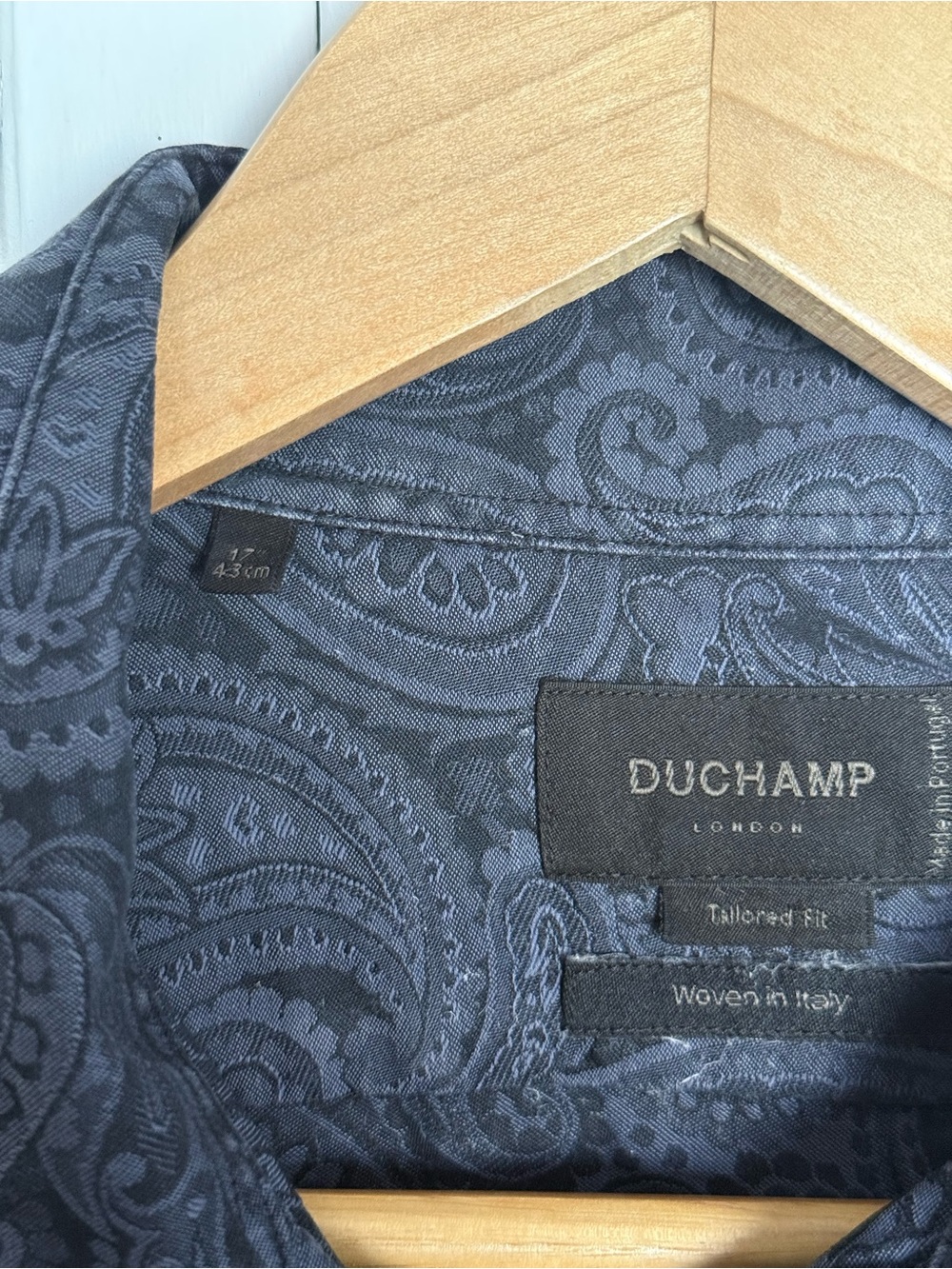 Duchamp Navy Paisley Woven Dress Shirt